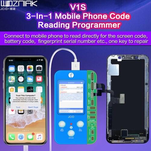JCID V1S For IPHONE 7 8 8P X 11 PRO MAX Photosensitive Original Color Touch shock Battery Fingerprint Serial Number Programmer