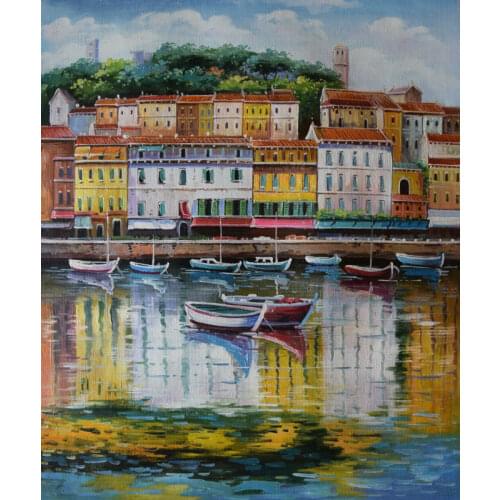 HandPainted European style Oil Painting On Canvas Mediterranean Sea Seascape Oil Canvas Painting Wall Art Picture forLiving Room