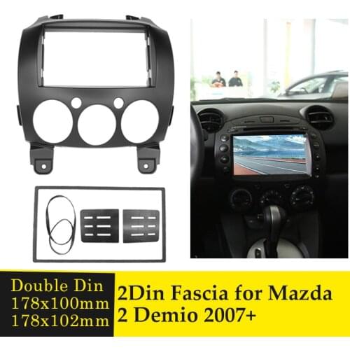 Stereo Car Fascia Panel 2Din Radio CD DVD Player Frame Trim Kit For Mazda 2 Demio 2007-2014 Dashboard Refitting Dash Panel Bezel