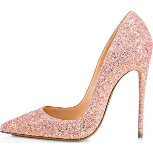 Sexy Foiled Pumps Pointed Toe Women High Heel Shoes 12 cm Dress Shoes Cheap Price