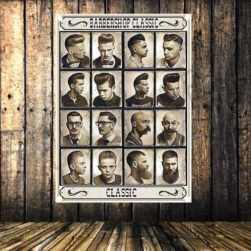 Vintage Barber Shop Decoration Hair Salon Tattoo Flag Haircut Poster Store Sign Banner Wall Hanging Canvas Print Art Tapestry