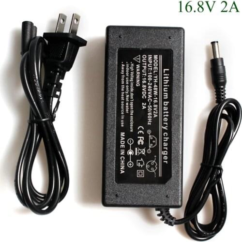 16.8V 2A Lithium Battery Charger For 4 Series 14.4V 14.8V Lithium Polymer Battery Pack With LED Light Shows+AC Power Cable