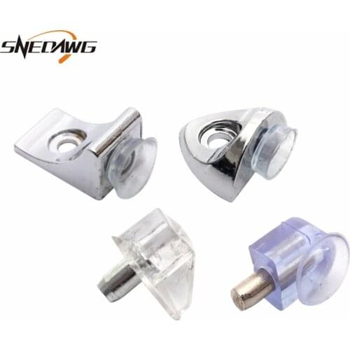 4pcs Wall/Board to Glass Shelf Support Zinc Alloy Rubber Glass Clip Clamp Cabinet Showcase Display Glass Clamp Clip