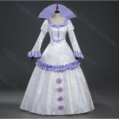 Aldnoah Zero Asseylum Vers Allusia Dress Cosplay Costume white dress 11