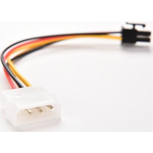 1Pcs 4 Pin Molex IDE To 6 Pin PCI-E Graphic Card Power Supply Cable Adapter PC Video Card Connector Cable Converter Cord 17cm