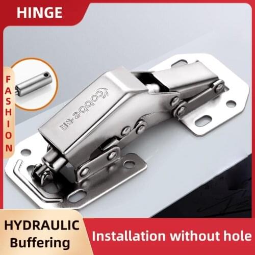 1pc No Drilling Cabinet Hinges Installation No Hole Door Hinge 90 Degree 4.5 Inch Full Overlay Cupboard Door Hinges with Screws