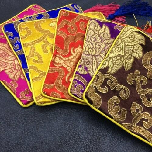 10Pcs/Lot 12 * 12cm Chinese Style Embroidery Jewelry Bag Wedding Holiday Zipper Gift bag Free Shipping B-067