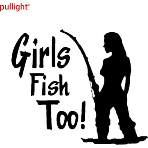 15CM*13CM 2017NEW Girls Fish Too Fishing Car Creative Sticker Marathon Runners Personality Motorcycle Decoration Car Styling