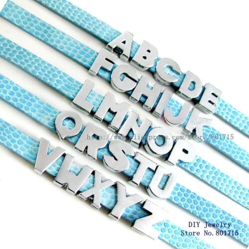 260pcs 10mm A-Z each 10pcs smooth alloy letters slide letters