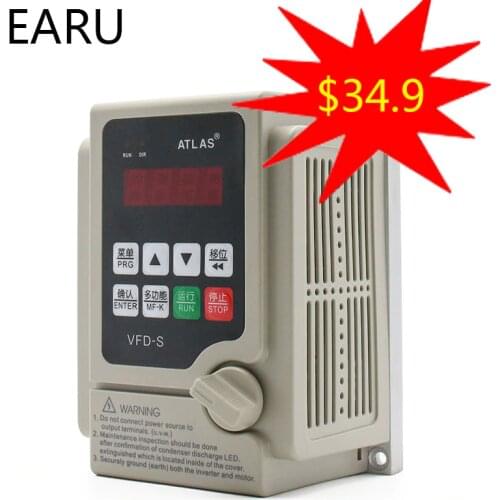 2.2KW 110V 220V VFD Single Phase Input 3 Phase Output Frequency Converter Inverter Pump CNC Spindle Motor Speed Controller Drive