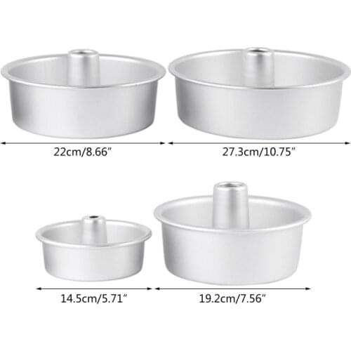 5/7/8/10Inch Aluminum Alloy Round Chiffon Cake Pan Removable Bottom Hollow Chimney Cake Mold DIY Baking Cake Tools