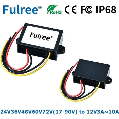 72V 60V 48V 36V 24V to 12V 3A 5A 8A 10A DC DC Buck Converter 48VDC to 12VDC Step Down Voltage Regulator Car Truck Vehicle Power