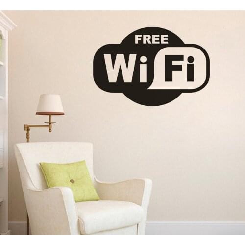 Free WiFi Zone Wall Decals Restaurant Stores Removable Wifi Vinyl Wall Sticker Wifi Logo Window Murals Vinyl Wall Poster