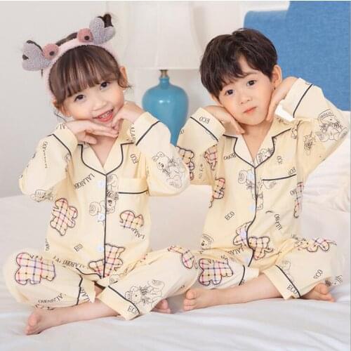 Children Pajamas for Girls Autumn Long Sleeve Cotton Boys Homewear 2021 Spring Cotton Girls Pyjamas Set Kids Christmas Sleepwear