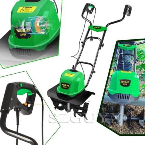 220V/1500W Electric ripper Tiller Small plow machine Household Multifunction Mowing Loose soil Planing machine