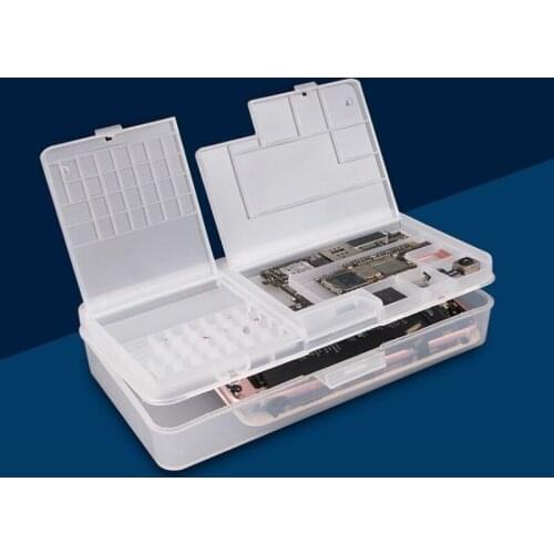 2 PCS Repair Parts Storage Box Double-Layer Clamshell Mobile Phone Disassembly Screw Component Repair Tools Turnover Box