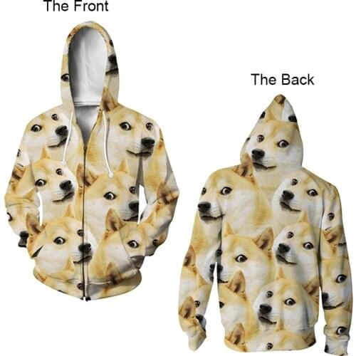 Jumeast Brand Men Women 3D Printed Many Cats And Dogs Long Sleeve Jacket Sport Pullover Fashion Spring Zipper Hoodies