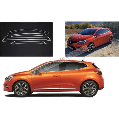 For Renault Clio 5 2019 2020 2021 Chrome Window Moulding Window Frame Framework Auto Accessory Diffüser Spilitter Car-styling