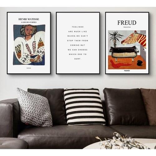 Psychoanalysis Henri Matisse English Letter Female Portrait Picture Canvas Modern Wall Art Poster for Room Office Decoration