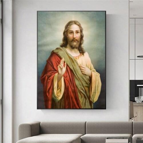 Christ Jesus Paintings on Canvas Religious Posters and Prints Cuadros Wall Art Pictures for Home Living Room Decor