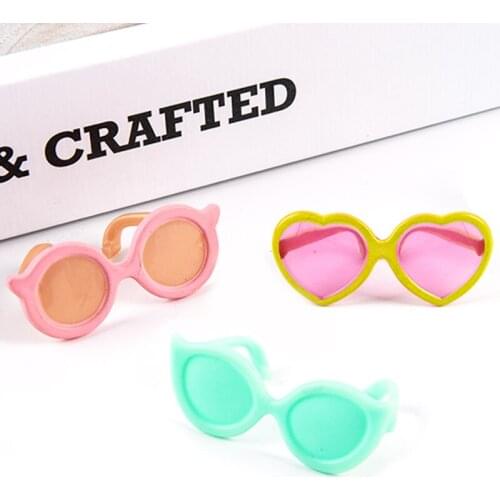 2pcs Fashion Mini Doll Glasses Doll Dress Up Accessories Kids Girls Gift 3.5cm Random Color