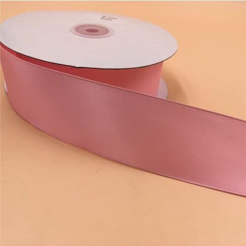 38MM 25yards Wired Edge Plain Pink Satin Ribbon for Festival Christmas Decoration New Year Gift Wrapping