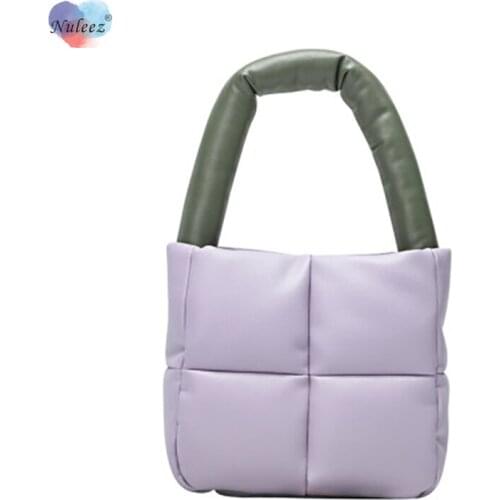 Small Air Cotton Square Handbag Women Cowhide Leather Soft Fashion Popular Stars Favorite Bag Ladies Brand Designed High Quality