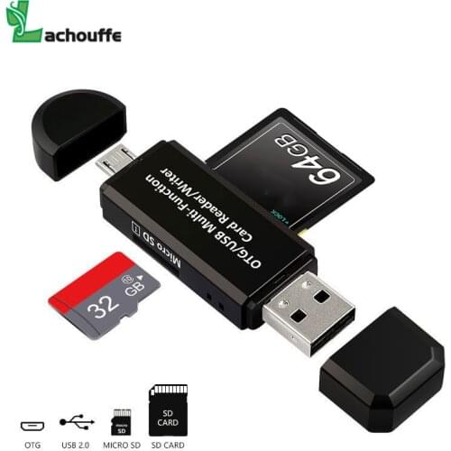 Micro USB OTG 2 in 1 USB 2.0 Adapter SD Card Reader For Android Phone Tablet PC Memery Cards Reading Device Free shipping