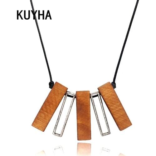 Vintage Mens Womens Choker Collar Fashionable Wood Alloy Metal Romantic Necklace Woven Rope Pendant Chain Link Jewelry Present