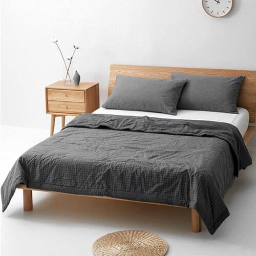 Soft Breathable Washed Summer Quilt Cotton Air-conditioning Quilt Comforter Thin Blanket Plaid Bedspread Bed Cover Home Textile