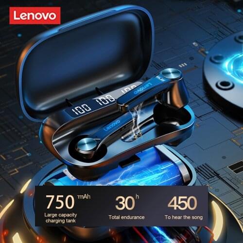 Lenovo QT81 Earphone Wireless Bluetooth 5.0 Headphones AI Control Gaming Headset Stereo Bass With Mic Noise Reduction