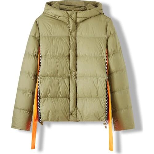 2021 New Winter Short Down Jacket Womens Fashion Warm Stand-up Collar Bread Jacket White Duck Down Jacket