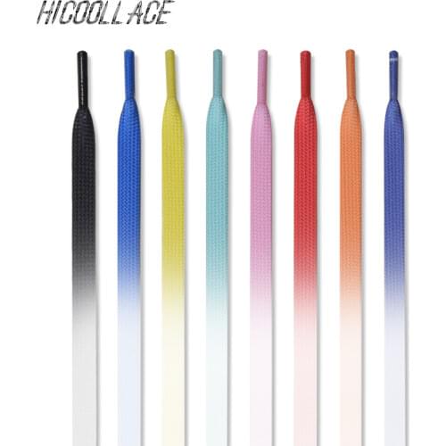 2020 Bestselling 47" Flat Candy Gradient Changing Color Shoe Laces Camping Boots Shoelace Canvas Strings for Shoes