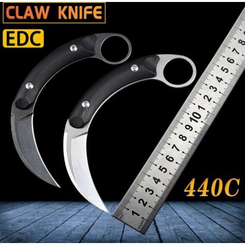 Claw knife Karambi CS GO knife 440C blade G10 handle tactical camping hunting self-defense fixed blade knife practical EDC tool