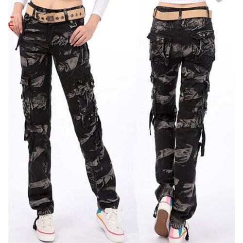 Autumn Fashion Full Pants Women Casual Loose jogger cargo pants Woman army camouflage Overalls trousers plus size