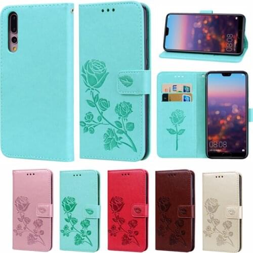 P20 Pro Fashion Rose Flower Leather Flip Case For Huawei P20 Pro Funds Mobile Phone Cover For Huawei P 20 Pro Capa