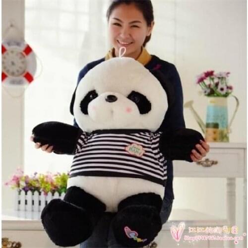 Stripes cloth design largest 90cm cartoon love panda plush toy,hugging pillow toy, birthday gift h770