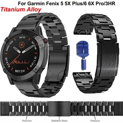Titanium Alloy Quick Release Wrist Strap Lighter Harder EasyFit Luxury Wristband For Garmin Fenix 5X5 Plus 6 6X Pro 3HR Bracelet