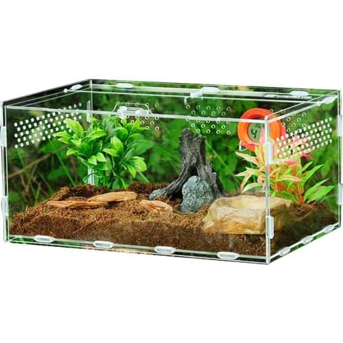 Reptile Tank Insect Spider Tortoise Lizard Small Pet Breeding Box Transparent Acrylic Vivarium Lid Reptile Pet Product Terrarium