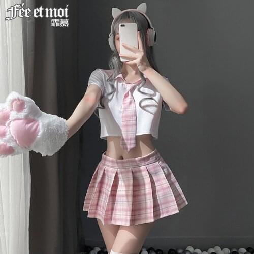 FM Sexy Lingerie sexy Japanese school uniform jk uniform pleated skirt suit