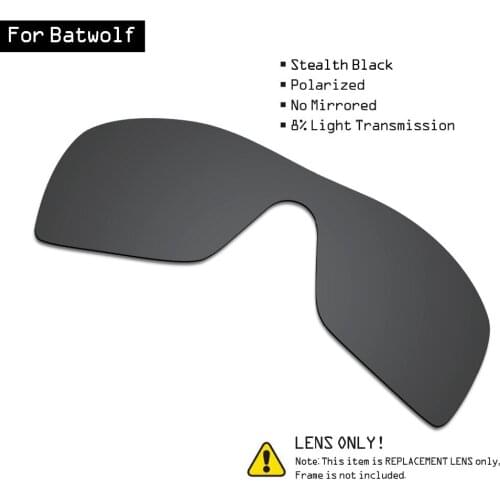 SmartVLT Polarized Sunglasses Replacement Lenses for Oakley Batwolf - Stealth Black