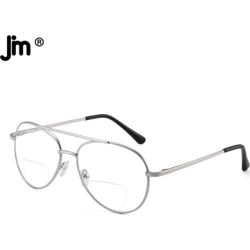 JM Vintage Bifocal Reading Sun Glasses Reader Spring Hinge Men Women Retro Pilot Sun Reading Glasses