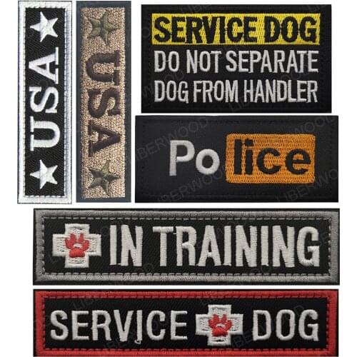 Service Dog Paw IN TRAINING USA US American Patch United States Military Tactical Fastener Police Applique Hook Loop Badge
