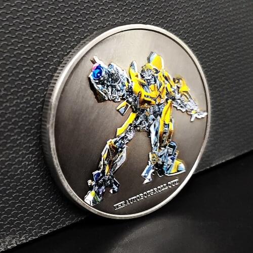 Transformers Bumblebee Antique Silver Plated Challenge Coin America Replica Coins Gifts Souvenirs Dropshipping