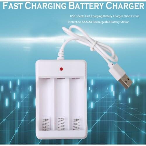 USB 2/3/4 Slots Fast Charging Battery Charger Short Circuit Protection AAA and AA Rechargeable Battery Station High Quality