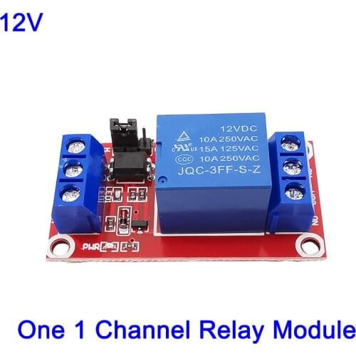 1Pcs 12V 1 Channel Relay Module With Optocoupler DC 12V Relay Output High/Low Level Trigger Power Support Module For Arduino Red