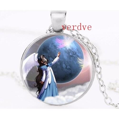 1pcs/lot 2017 Fashion Angel Logo Pendant Necklace Art Picture Handmade Vintage Necklace For Women Jewelry Friend Gift