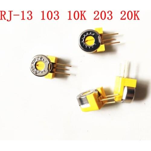 10pcs High precision potentiometer trim resistor RJ-13S RJ-13 103 10K 203 20K switch