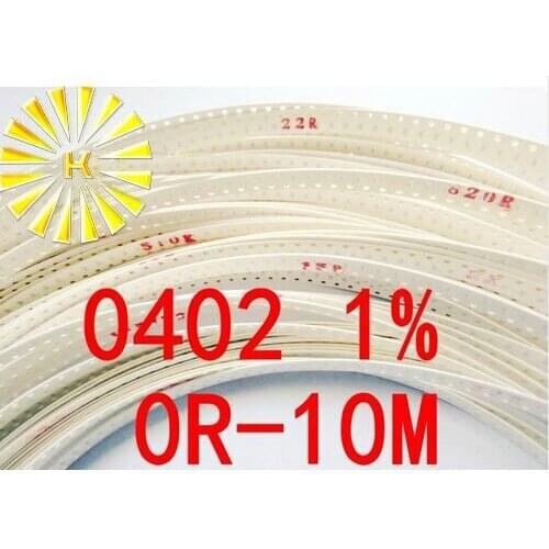 170valuesX50pcs=8500pcs 0402 SMD Resistor Kit Assorted Kit 0R-1M ohm 1% Sample Kit Sample bag