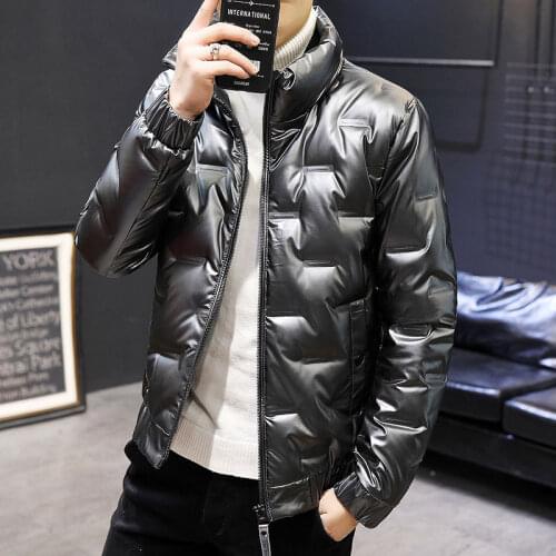 2020 New Men Down Jacket Coat Mens Short Winter Wear Stand-Up Collar Fashion Shiny Coat